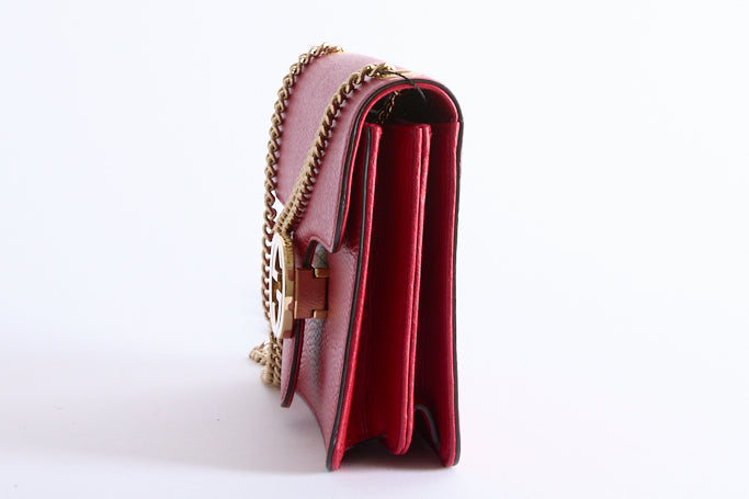 GUCCI - Sac bandoulière Interlocking cuir Rouge - Hand bag