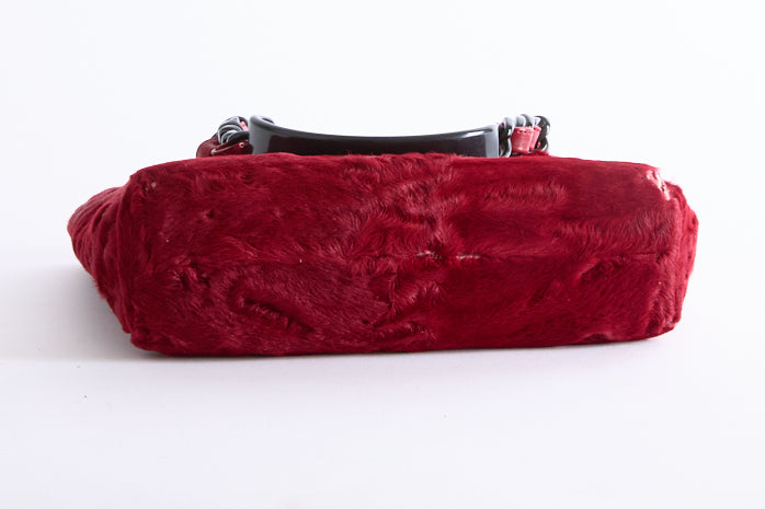 CHANEL - Sac à main Cabas Fourrure Astrakan bordeaux - Hand Bag