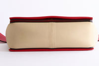 CELINE - Sac à main Frame cuir Rouge toile Beige - Hand bag