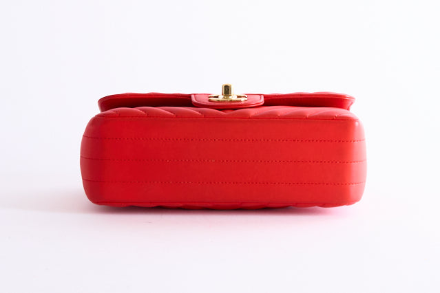 CHANEL - Sac bandoulière Mini Timeless chevron rouge - Hand Shoulder Bag