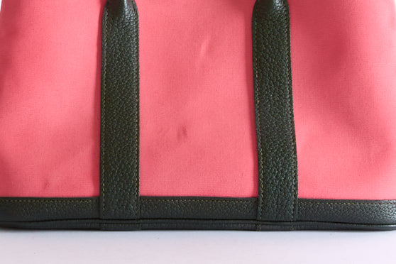 HERMÈS - Sac à main Garden Party toile rose - Hand Bag