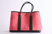 HERMÈS - Sac à main Garden Party toile rose - Hand Bag