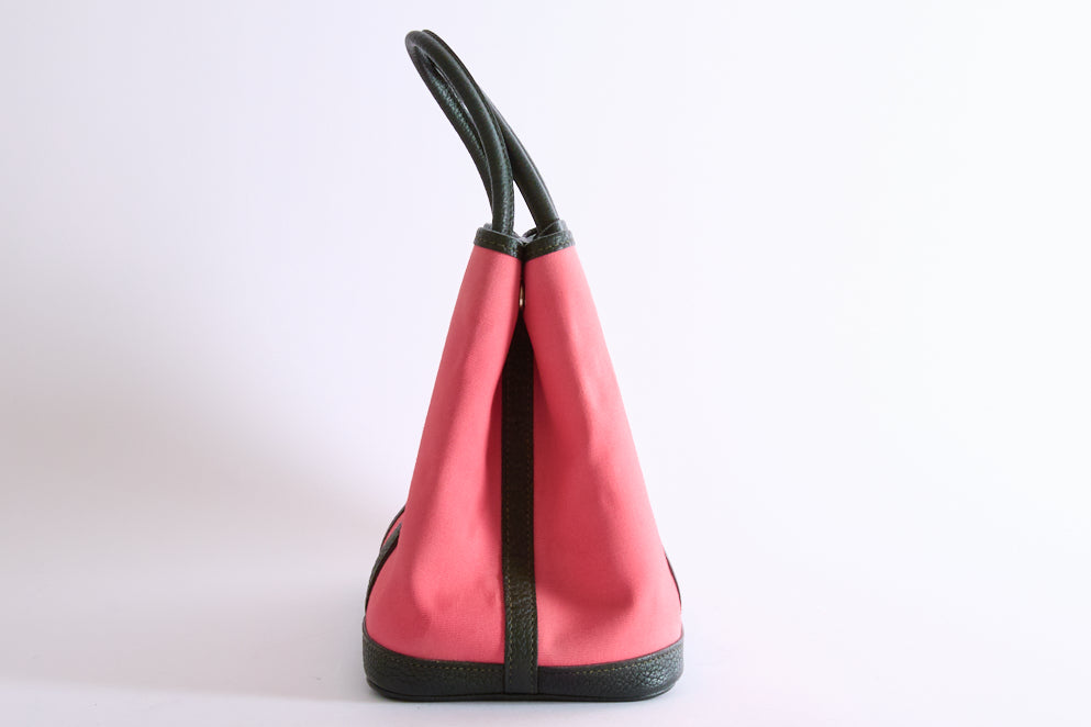 HERMÈS - Sac à main Garden Party toile rose - Hand Bag