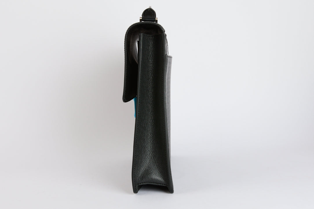 LOUIS VUITTON - Sacoche Kourad Cartable Cuir Taïga Noir - Briefcase