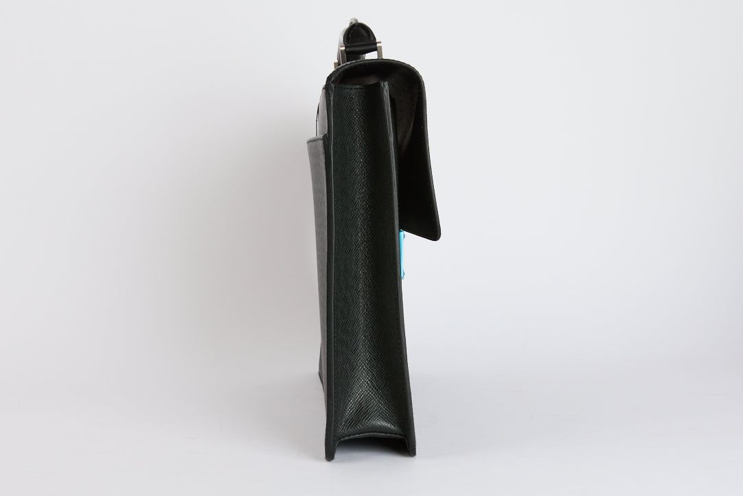 LOUIS VUITTON - Sacoche Kourad Cartable Cuir Taïga Noir - Briefcase