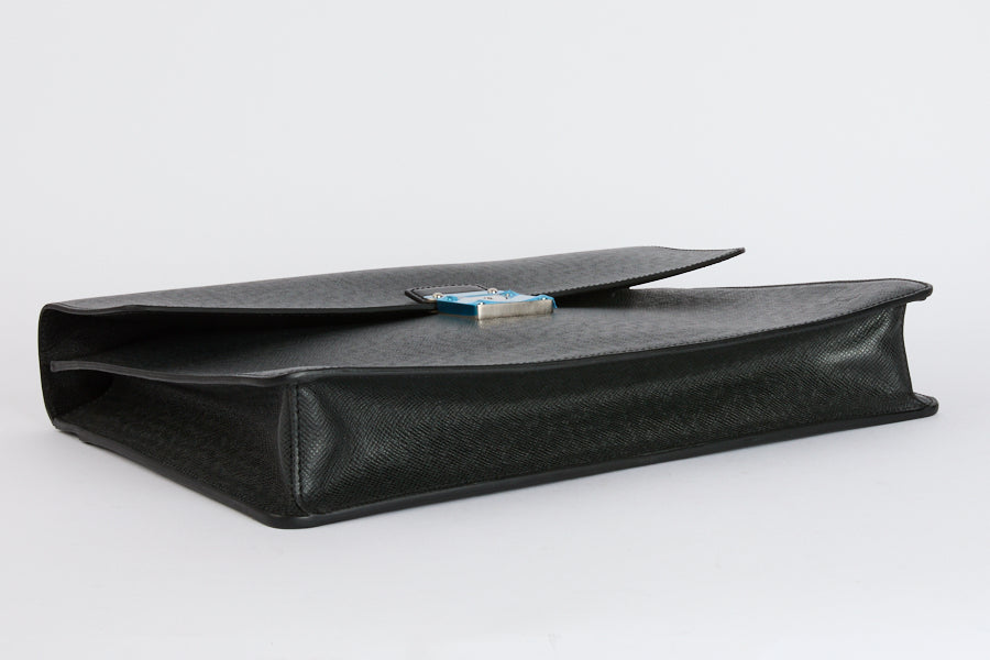 LOUIS VUITTON - Sacoche Kourad Cartable Cuir Taïga Noir - Briefcase