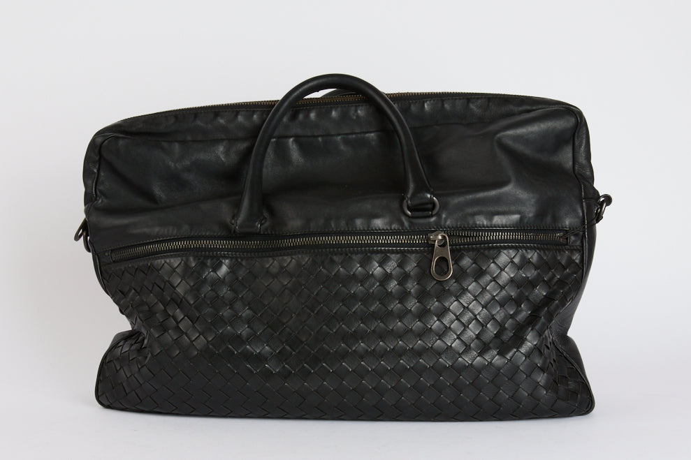 BOTTEGA VENETA - Porte Documents Cuir Intrecciato Noir - Briefcase