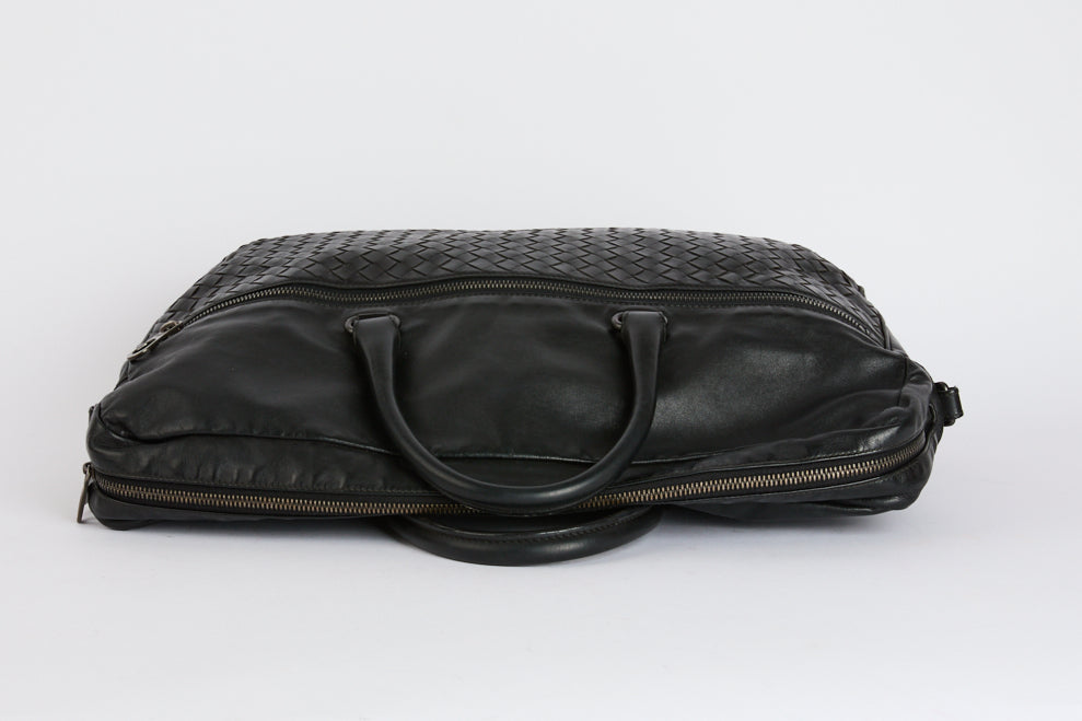 BOTTEGA VENETA - Porte Documents Cuir Intrecciato Noir - Briefcase