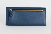PRADA - Portefeuille Long cuir Saffiano bleu marine - Wallet
