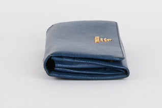 PRADA - Portefeuille Long cuir Saffiano bleu marine - Wallet