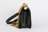 CHANEL - Sac bandoulière Boy Medium cuir noir - Hand Shoulder Bag