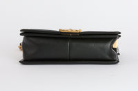 CHANEL - Sac bandoulière Boy Medium cuir noir - Hand Shoulder Bag