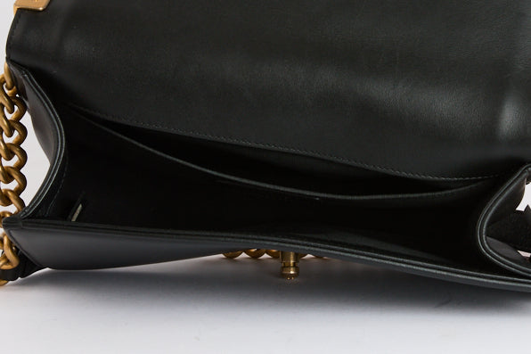 CHANEL - Sac bandoulière Boy Medium cuir noir - Hand Shoulder Bag