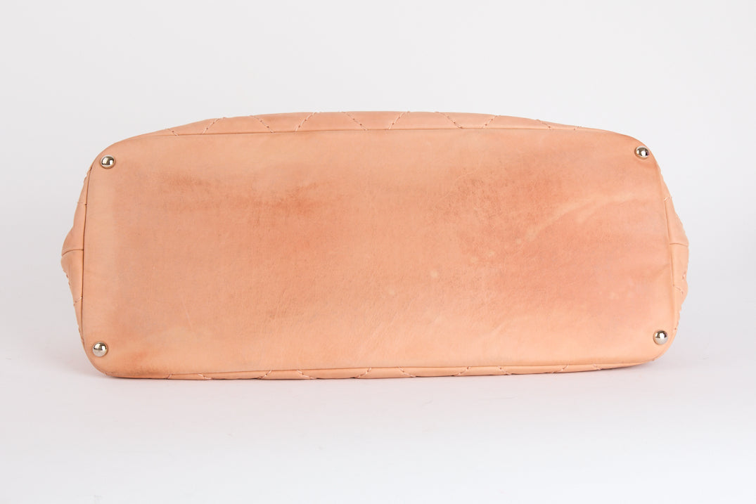 CHANEL - Sac à main Tote rose Logo CC toile rose - Hand bag