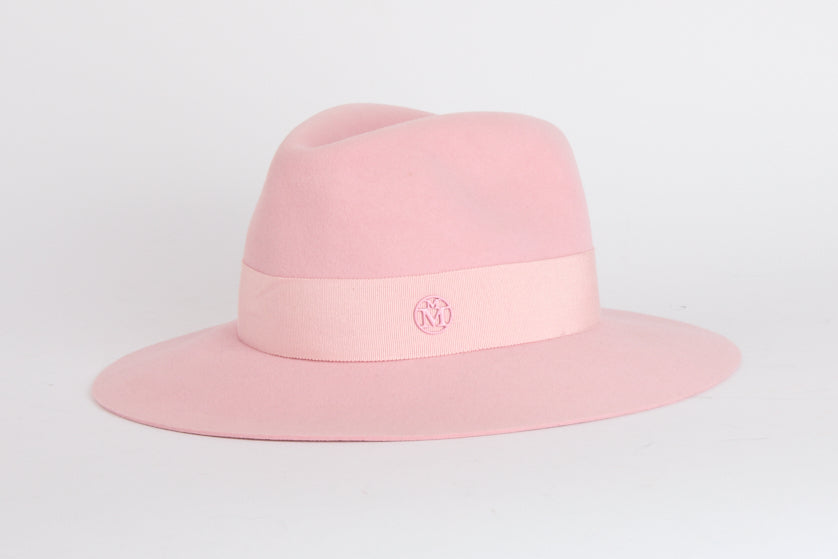 MAISON MICHEL - Chapeau Virginie laine Rose Taille M - Hat