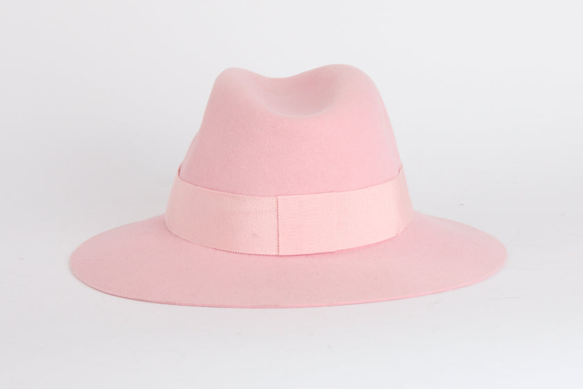 MAISON MICHEL - Chapeau Virginie laine Rose Taille M - Hat