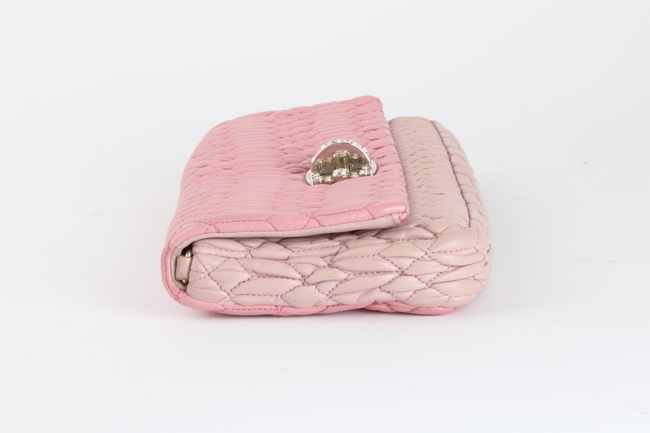 MIU MIU - Quilted Handbag in Two-Tone Crystal Nappa Canvas - Hand Bag