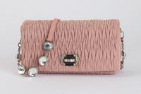 MIU MIU - Pochette Matelassé Toile Nappa Crystal Rose - Bag
