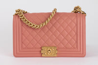 CHANEL - Sac Bandoulière Boy Caviar Rose - Hand Bag