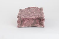 DIOR - Sac à main Book Tote Vertical Dioriviera toile de Jouy rose gris - Hand Bag