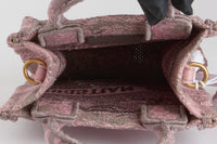 DIOR - Sac à main Book Tote Vertical Dioriviera toile de Jouy rose gris - Hand Bag