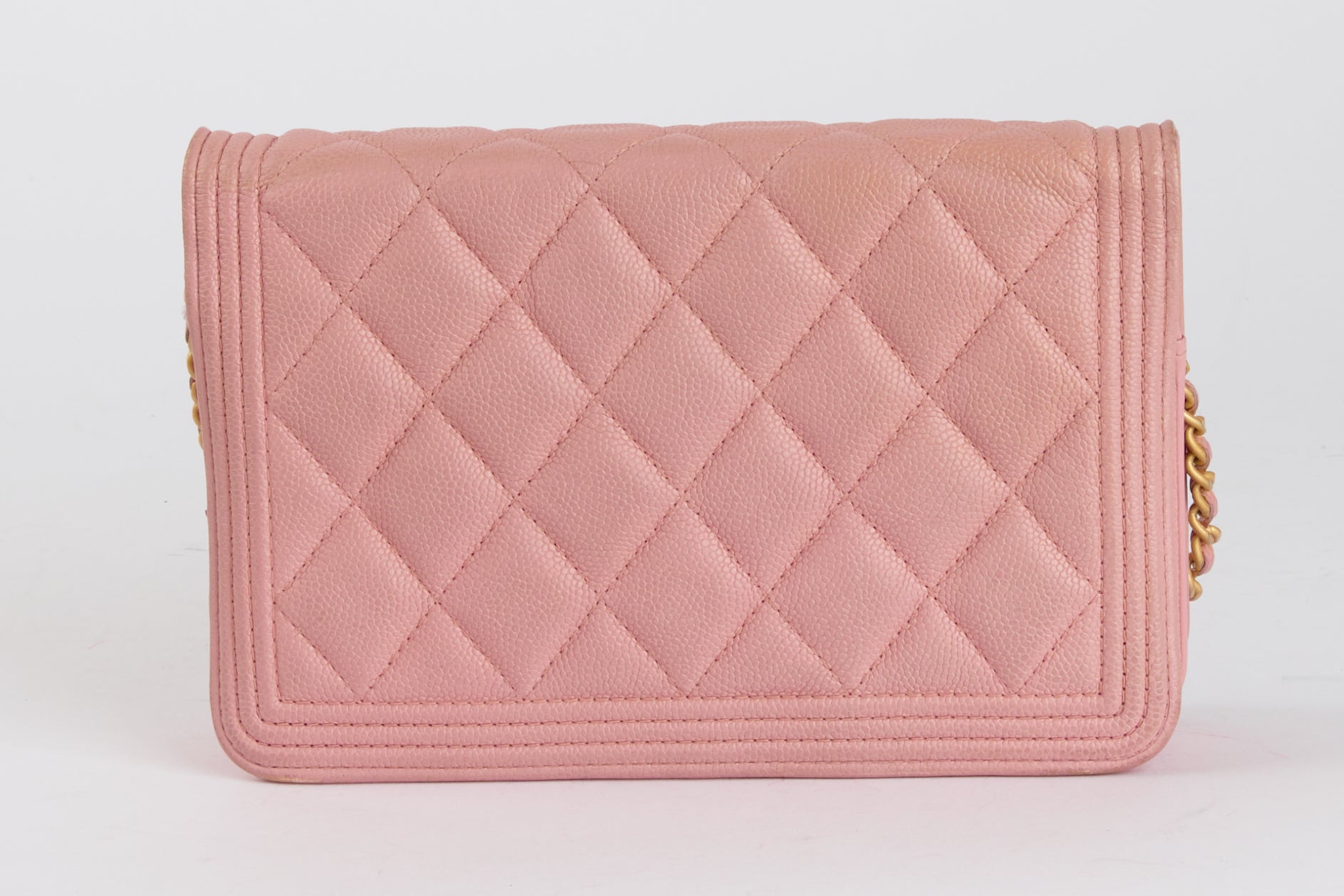 CHANEL - Sac bandoulière Wallet on Chain Boy cuir caviar rose - Hand Shoulder Bag