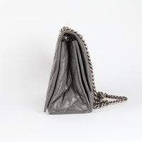 BALENCIAGA - Crush Medium shoulder bag with gray chain leather - Handbag 