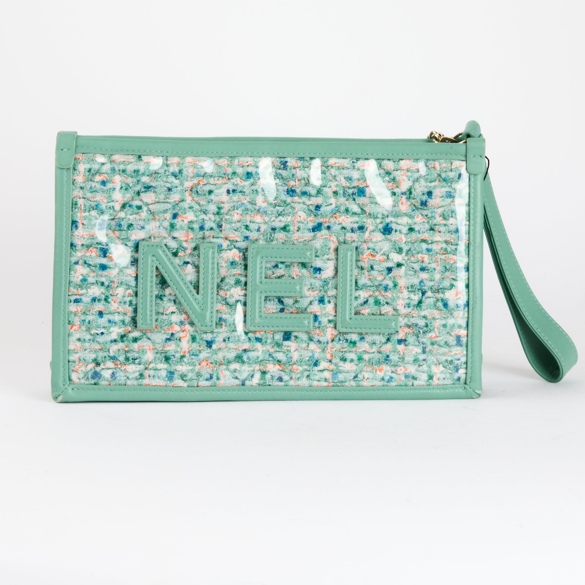 CHANEL - Pochette Tweed Vert - Pouch