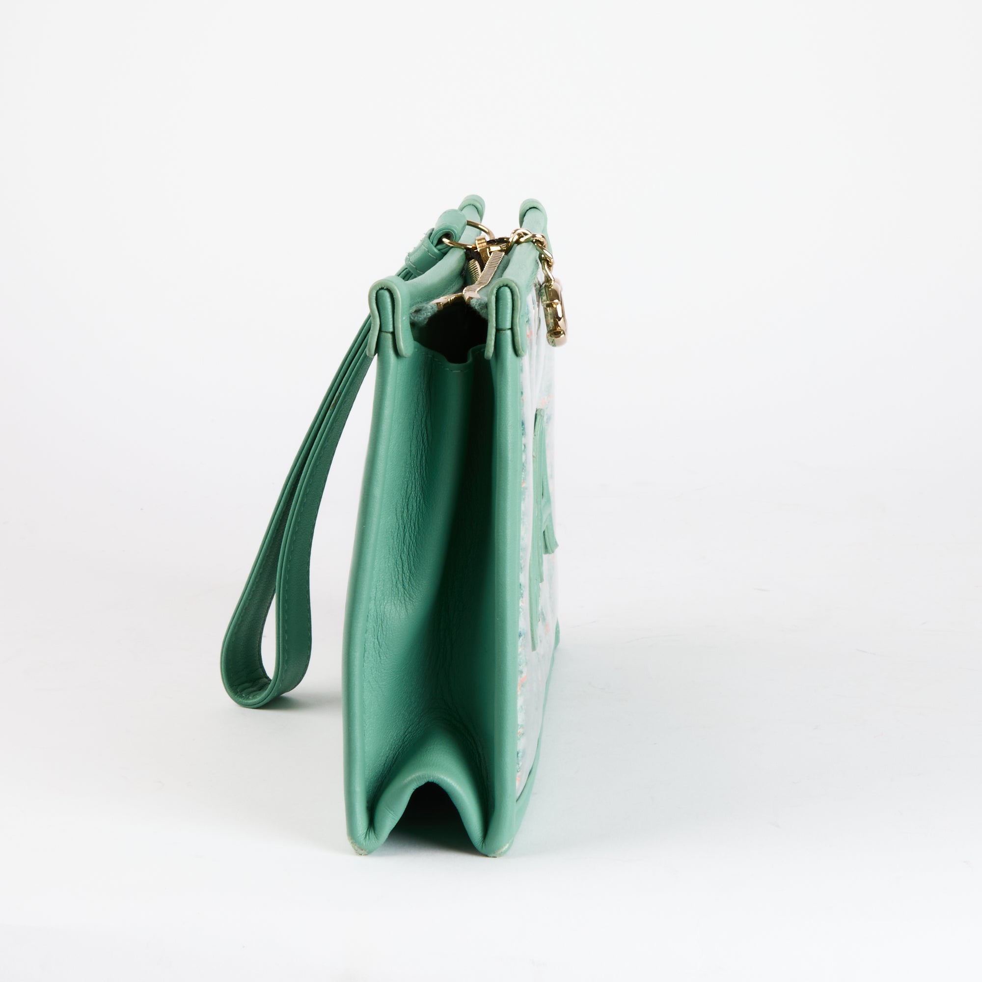 CHANEL - Pochette Tweed Vert - Pouch