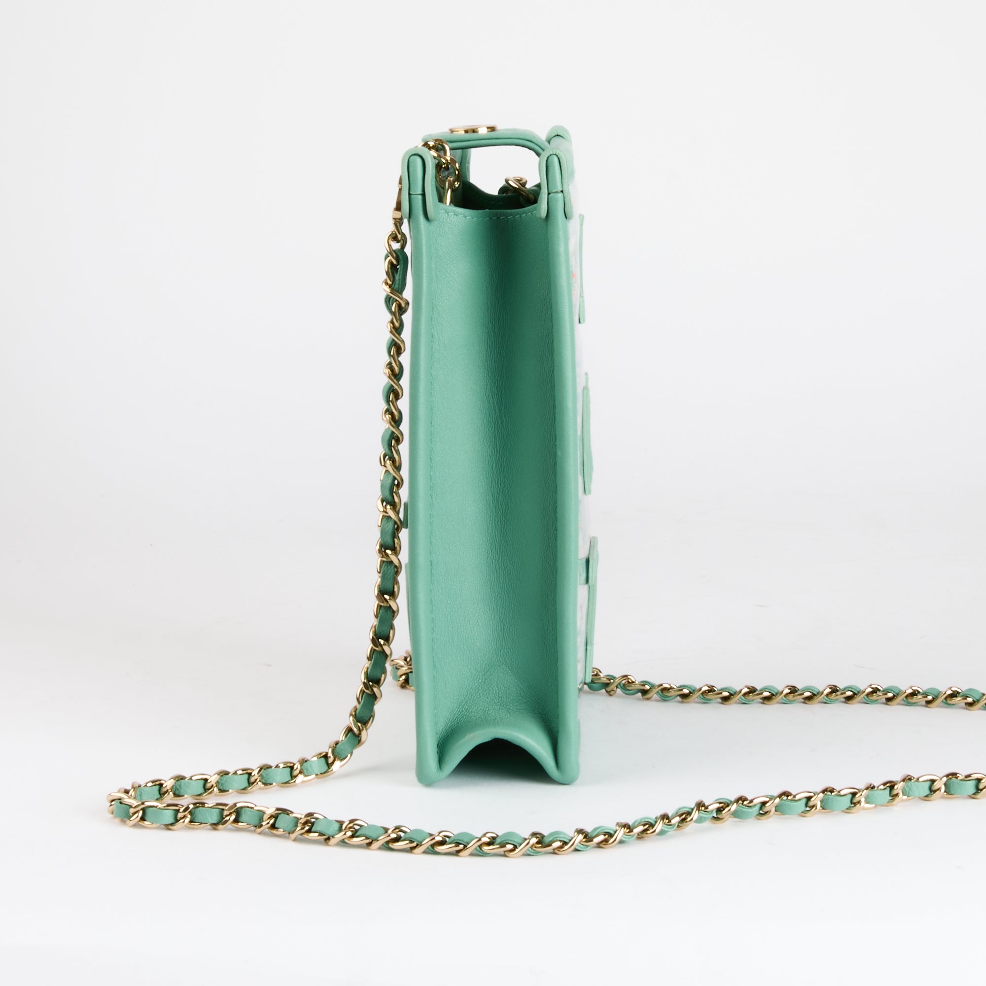 CHANEL - Small Green Tweed Shoulder Bag - Handbag