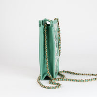 CHANEL - Small Green Tweed Shoulder Bag - Handbag