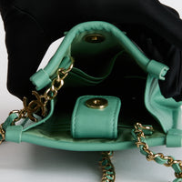 CHANEL - Small Green Tweed Shoulder Bag - Handbag