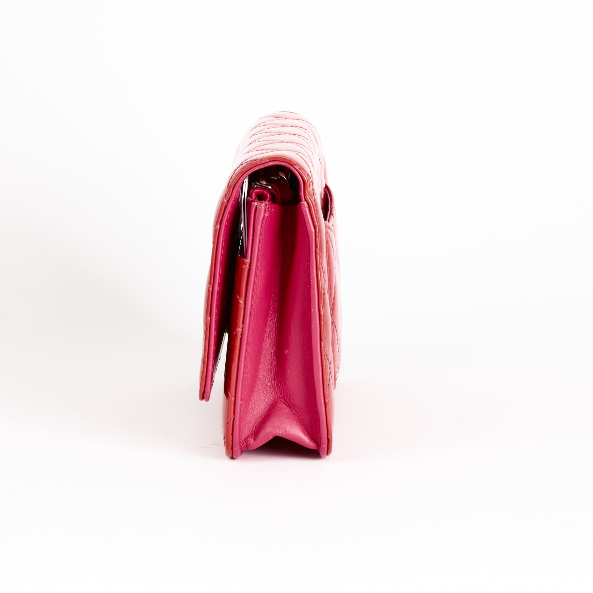 CHANEL - Sac bandoulière Wallet on Chain cuir vernis rose - Hand bag