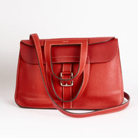 HERMES - Sac bandoulière Alzan cuir Togo rouge - Hand bag