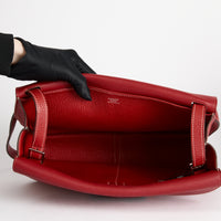 HERMES - Sac bandoulière Alzan cuir Togo rouge - Hand bag