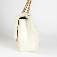 CHANEL - Sac bandoulière Mini 2.55 vertical Fourrure Shearling Blanc - Hand Shoulder bag