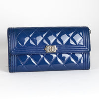 CHANEL - Boy Blue Patent Leather Wallet