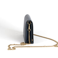 PRADA - Sac bandoulière Wallet on Chain en Cuir Bleu marine - Hand Bag