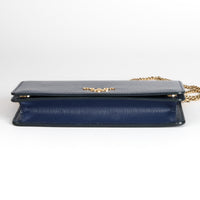 PRADA - Sac bandoulière Wallet on Chain en Cuir Bleu marine - Hand Bag