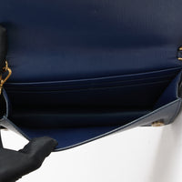 PRADA - Sac bandoulière Wallet on Chain en Cuir Bleu marine - Hand Bag