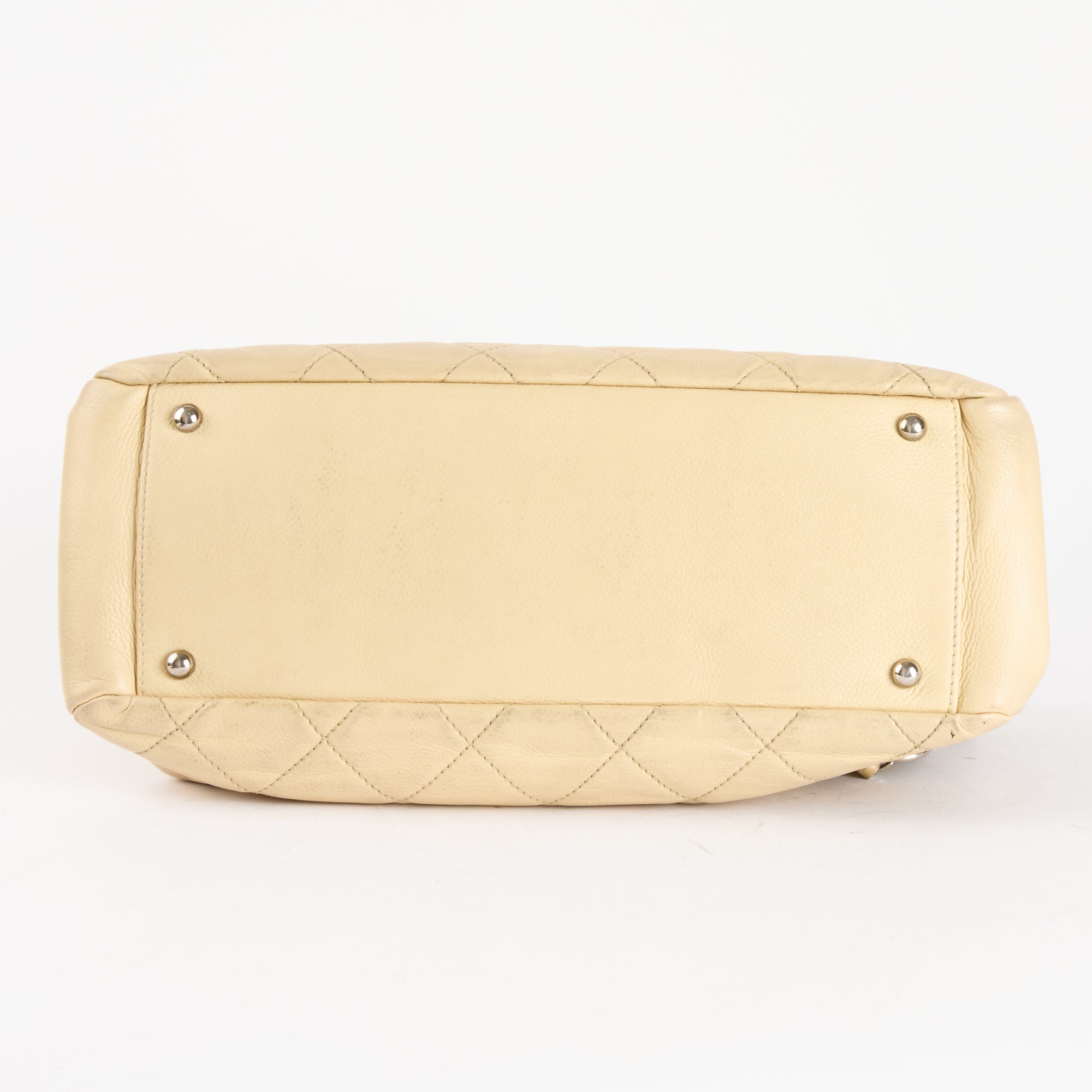 CHANEL - Sac à main Cabas Beige Caviar Logo cc - Hand Bag