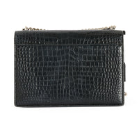 SAINT LAURENT - Sac à main Sunset cuir Embossé Crocodile noir - Hand Bag