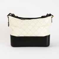 CHANEL - Sac bandoulière Gabrielle GM cuir blanc noir - Hand bag