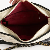 CHANEL - Sac bandoulière Gabrielle GM cuir blanc noir - Hand bag