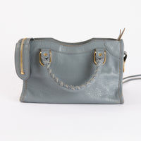 BALENCIAGA - Sac bandoulière Mini City Edge Metallic en cuir gris - Hand Bag