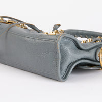 BALENCIAGA - Sac bandoulière Mini City Edge Metallic en cuir gris - Hand Bag