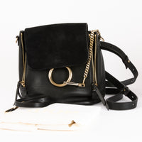 CHLOE - Sac à dos Faye cuir daim noir - Backpack Bag