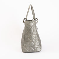 DIOR - Lady Dior Medium Gray Bag - Hand Bag