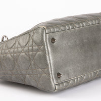 DIOR - Lady Dior Medium Gray Bag - Hand Bag