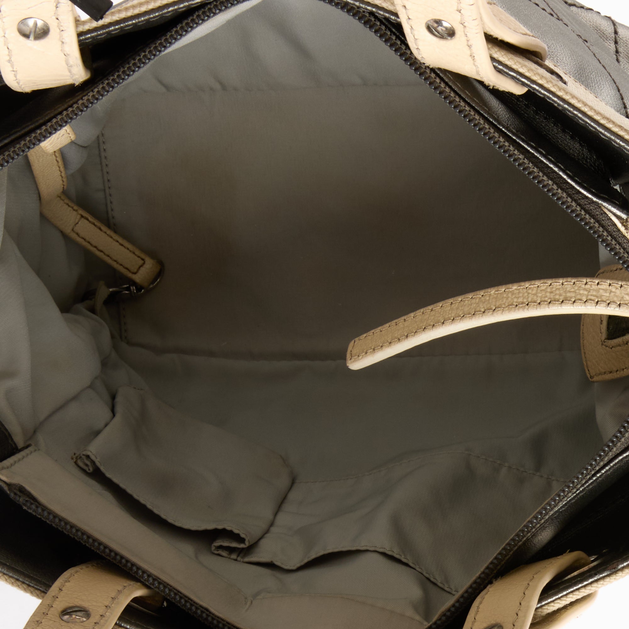 CHANEL - Biarritz small tote bag in silver canvas and leather - Handbag